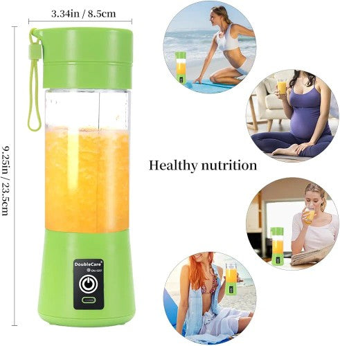 Portable Blender Cup,Electric USB Juicer Blender,Mini Blender Portable Blender For Shakes and Smoothies, Juice,380ml, Six Blades Great for Mixing