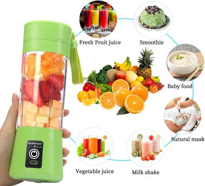 Portable Blender Cup,Electric USB Juicer Blender,Mini Blender Portable Blender For Shakes and Smoothies, Juice,380ml, Six Blades Great for Mixing